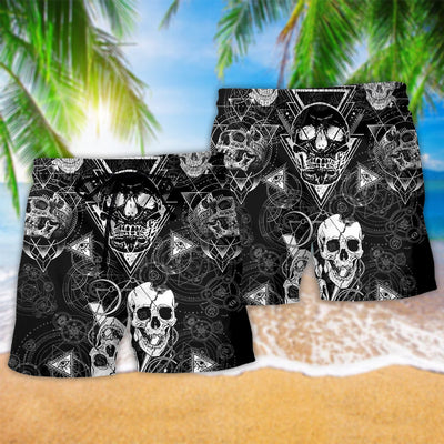 Skull Love Black Style - Beach Short - Owls Matrix LTD