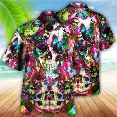 Skull Love Life Cool Floral - Hawaiian Shirt - Owls Matrix LTD