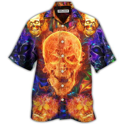 Hawaiian Shirt / Adults / S Skull Love Life We Love - Hawaiian Shirt - Owls Matrix LTD