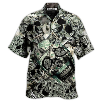 Hawaiian Shirt / Adults / S Skull Love Money - Hawaiian Shirt - Owls Matrix LTD