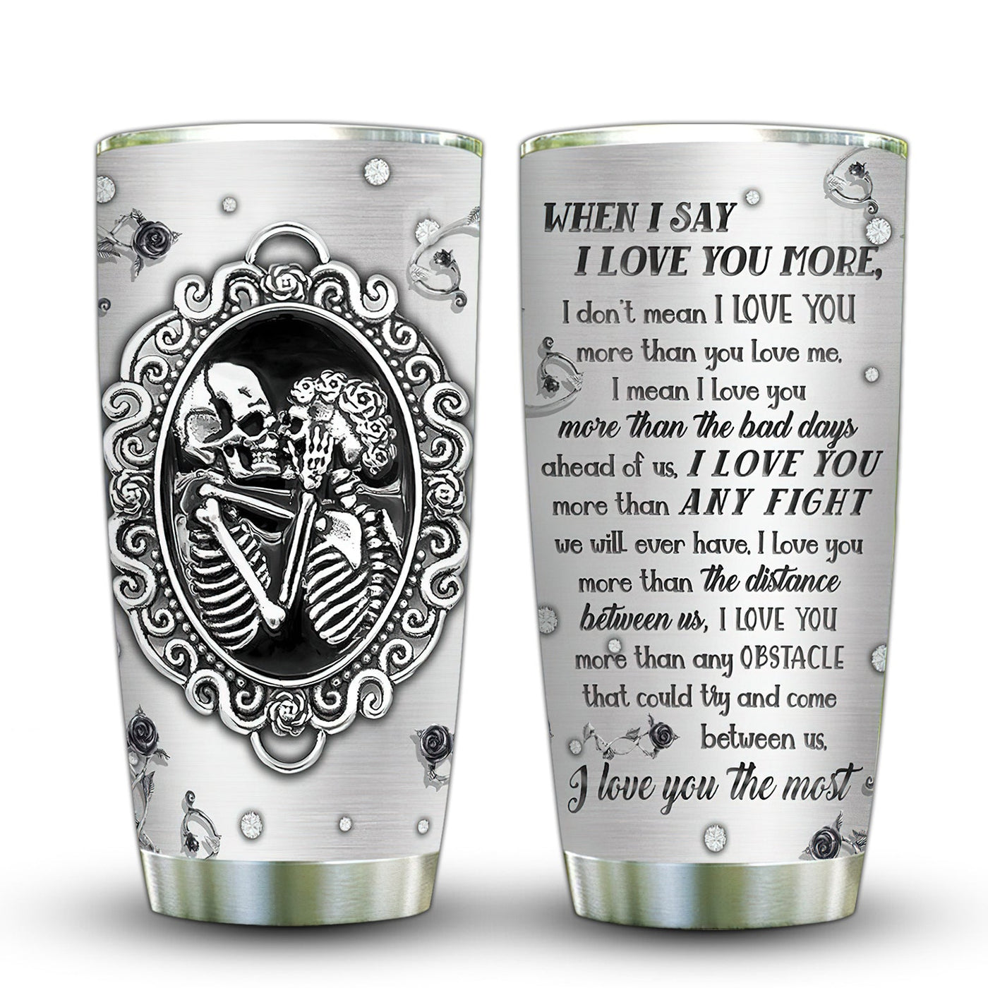 20OZ Skull Love You - Tumbler - Owls Matrix LTD