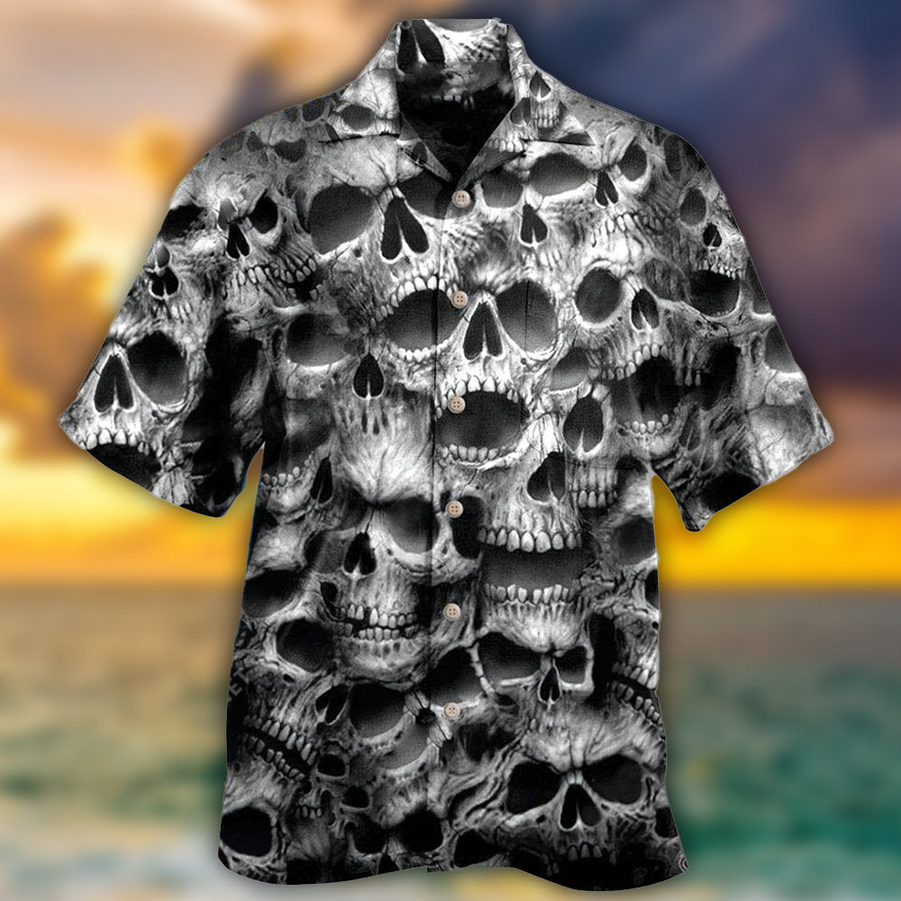 Skull No Fear No Pain - Hawaiian Shirt - Owls Matrix LTD