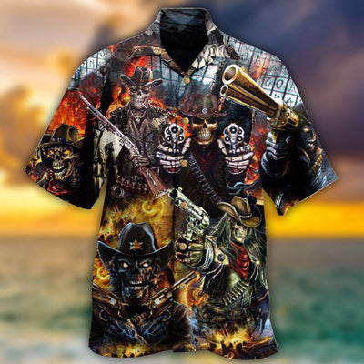 Skull No Guts No Glory Dark - Hawaiian Shirt - Owls Matrix LTD