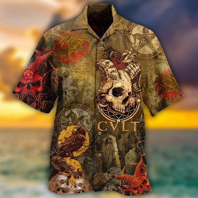 Skull Not Today Satan Cool - Hawaiian Shirt - Owls Matrix LTD
