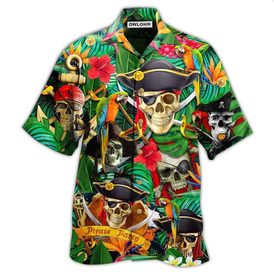 Hawaiian Shirt / Adults / S Pirate Skull Pirates Make Ledgends - Hawaiian Shirt - Owls Matrix LTD