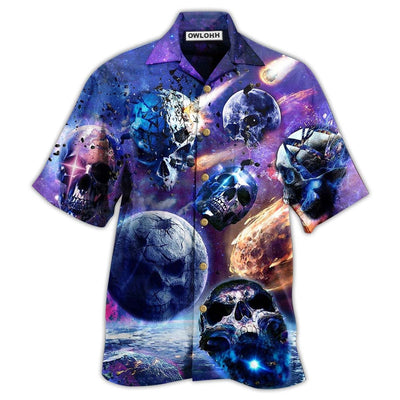 Hawaiian Shirt / Adults / S Skull Planet Galaxy - Hawaiian Shirt - Owls Matrix LTD