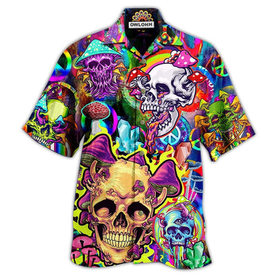 Hawaiian Shirt / Adults / S Skull Rainbow Smile - Hawaiian Shirt - Owls Matrix LTD