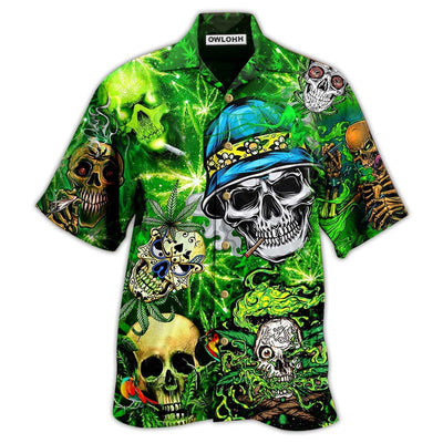 Hawaiian Shirt / Adults / S Skull Smile Love Green Cool - Hawaiian Shirt - Owls Matrix LTD