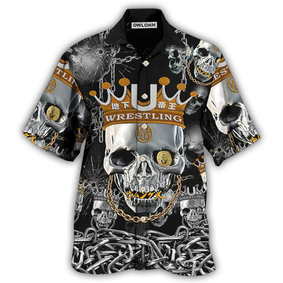 Hawaiian Shirt / Adults / S Skull Wrestling Chain Oh My Skull - Hawaiian Shirt - Owls Matrix LTD