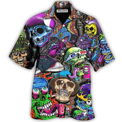 Hawaiian Shirt / Adults / S Skull Colorful Mix - Hawaiian Shirt - Owls Matrix LTD
