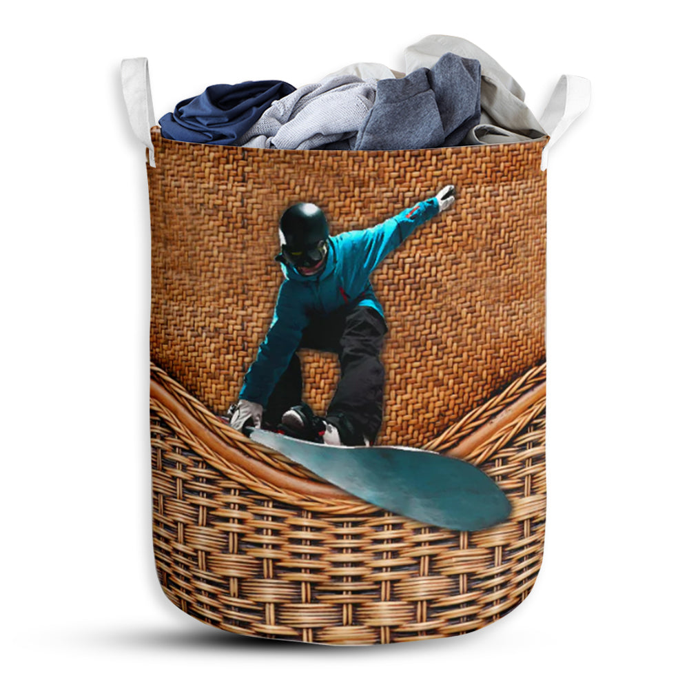 Snowboarding Rattan Teaxture Style - Laundry Basket - Owls Matrix LTD