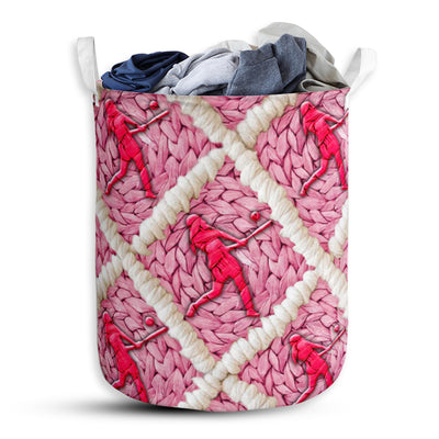 Softball Ceramic Pink Style - Laundry Basket - Owls Matrix LTD