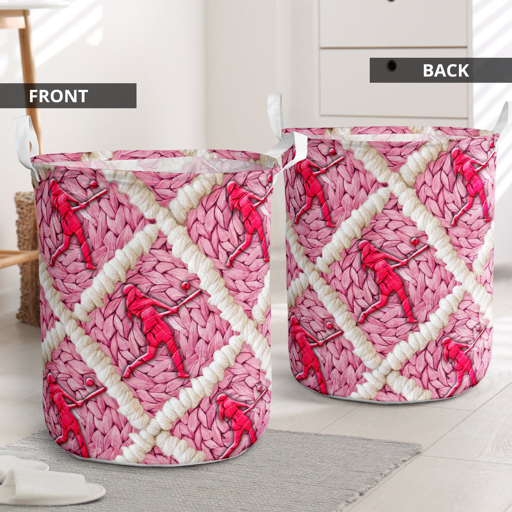 Softball Ceramic Pink Style - Laundry Basket - Owls Matrix LTD
