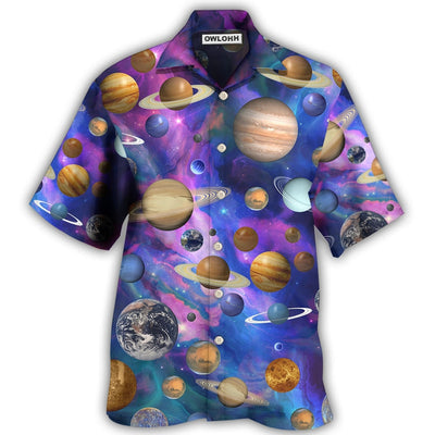 Hawaiian Shirt / Adults / S Planet Solar System Galaxy Style - Hawaiian Shirt - Owls Matrix LTD