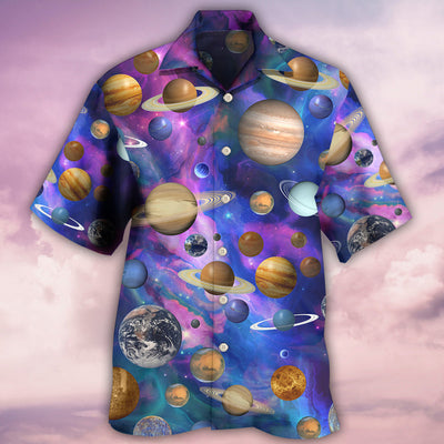 Planet Solar System Galaxy Style - Hawaiian Shirt - Owls Matrix LTD