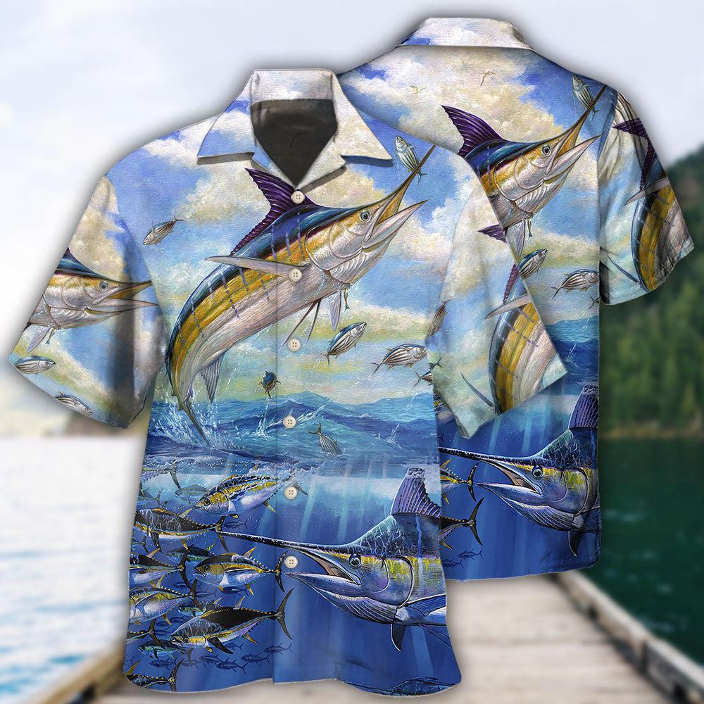 Fishing Ocean Blue Sky Freedom - Hawaiian Shirt - Owls Matrix LTD