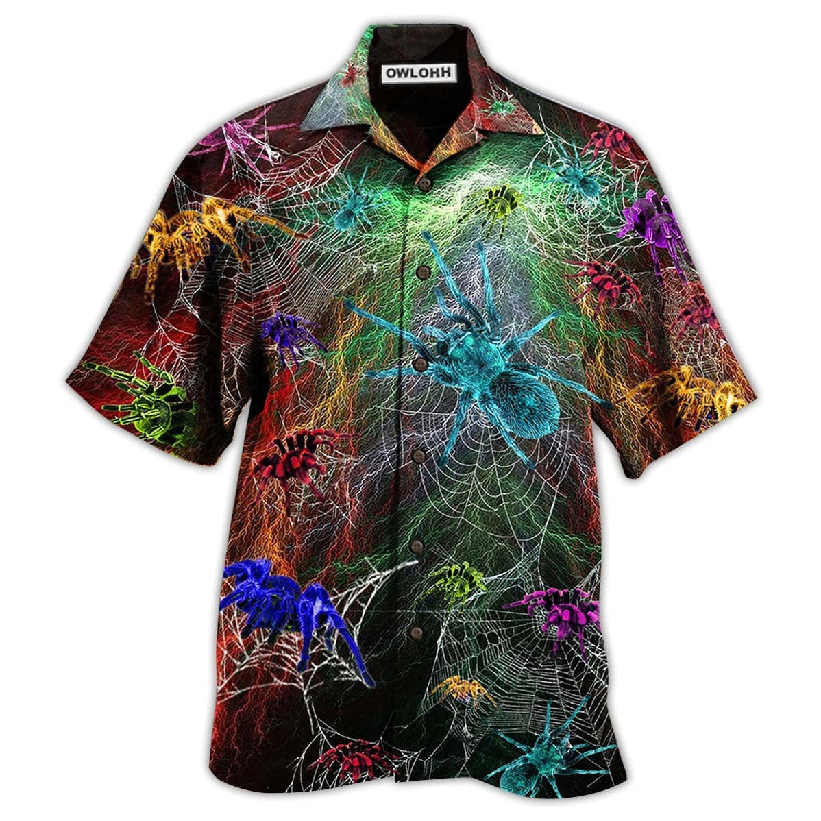Hawaiian Shirt / Adults / S Spider Color Love Animals - Hawaiian Shirt - Owls Matrix LTD