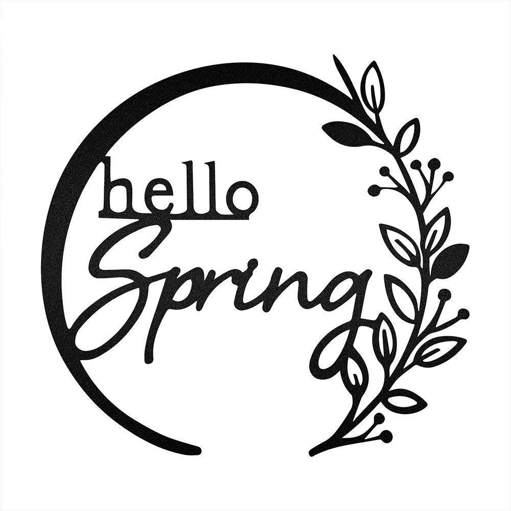 Spring Hello Floral Leaves - Two Colours Led Lights Metal - Owls Matrix LTD