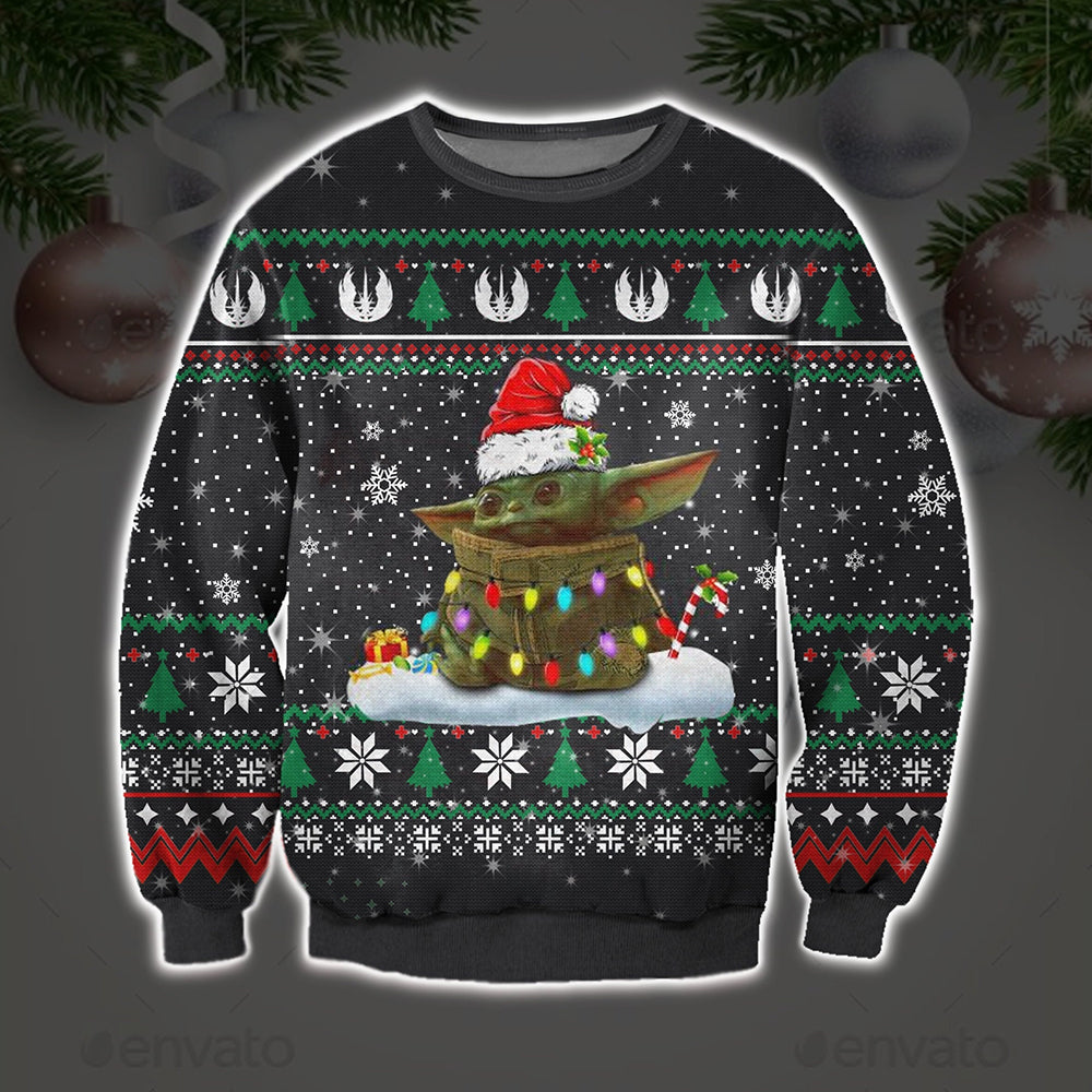 Christmas Star Wars Baby Yoda Ugly Christmas Happy Christmas Occasion Christmas Holiday - Sweater - Ugly Christmas Sweaters