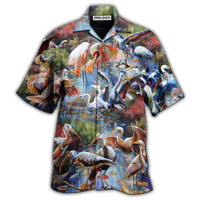 Hawaiian Shirt / Adults / S Stork Bird Migration - Hawaiian Shirt - Owls Matrix LTD