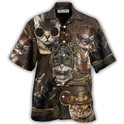 Hawaiian Shirt / Adults / S Cat Streampunk - Hawaiian Shirt - Owls Matrix LTD