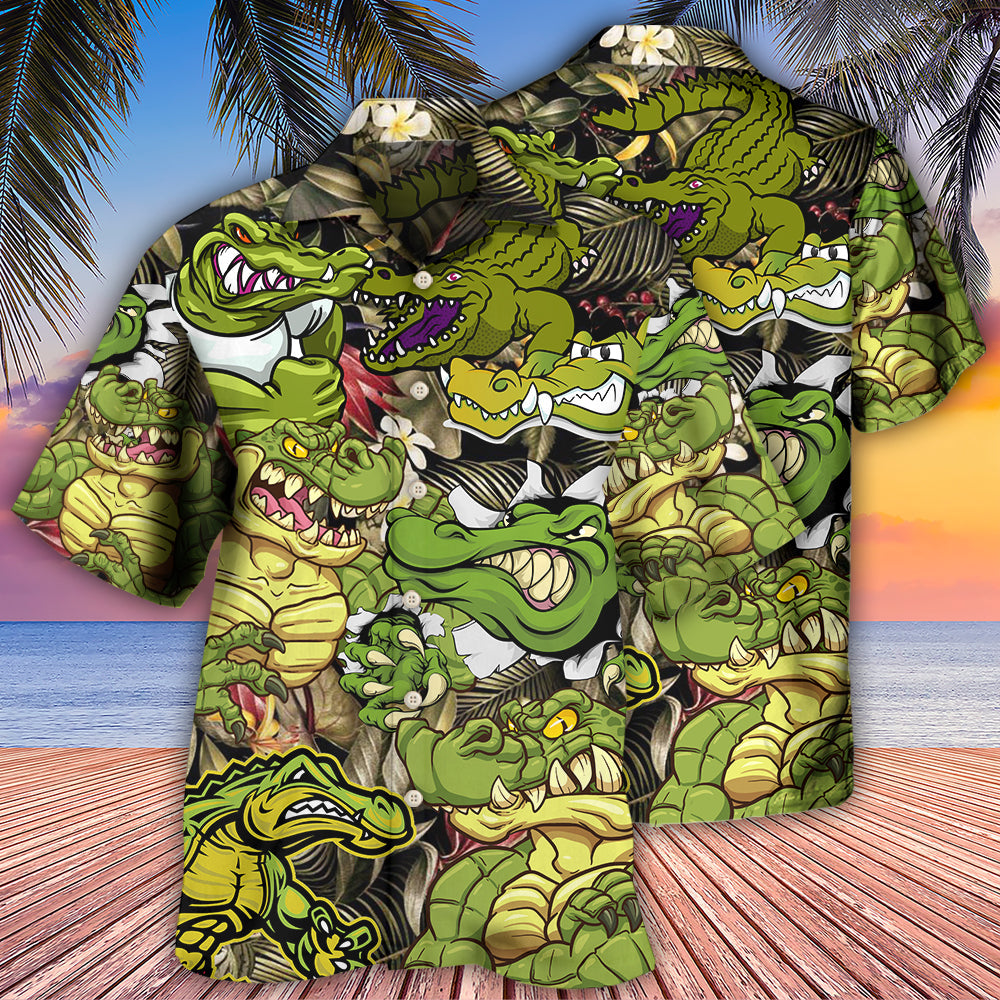 Crocodile Getting The Vibe - Hawaiian Shirt - Owls Matrix LTD