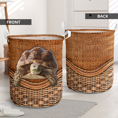 Turtle Old Turtle Rattan Teaxture - Laundry Basket - Owls Matrix LTD