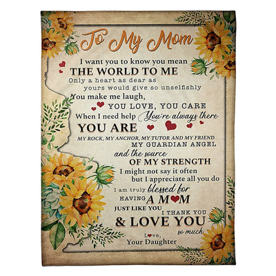 50" x 60" Sunflower I Love You With All My Heart - Flannel Blanket - Owls Matrix LTD