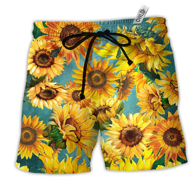 Beach Short / Adults / S Sunflower Is Peace Life Yellow Color - Beach Short - Owls Matrix LTD