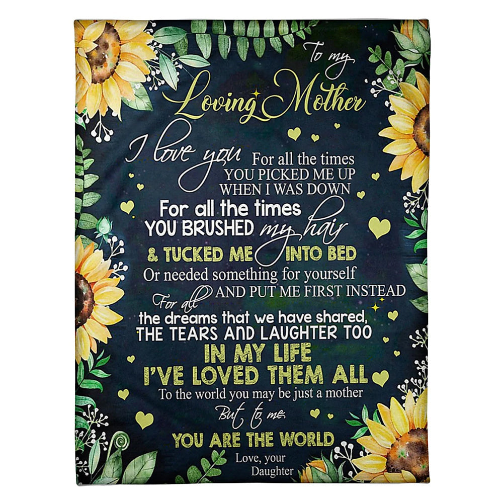 50" x 60" Sunflower You Mean The World To Me - Flannel Blanket - Owls Matrix LTD