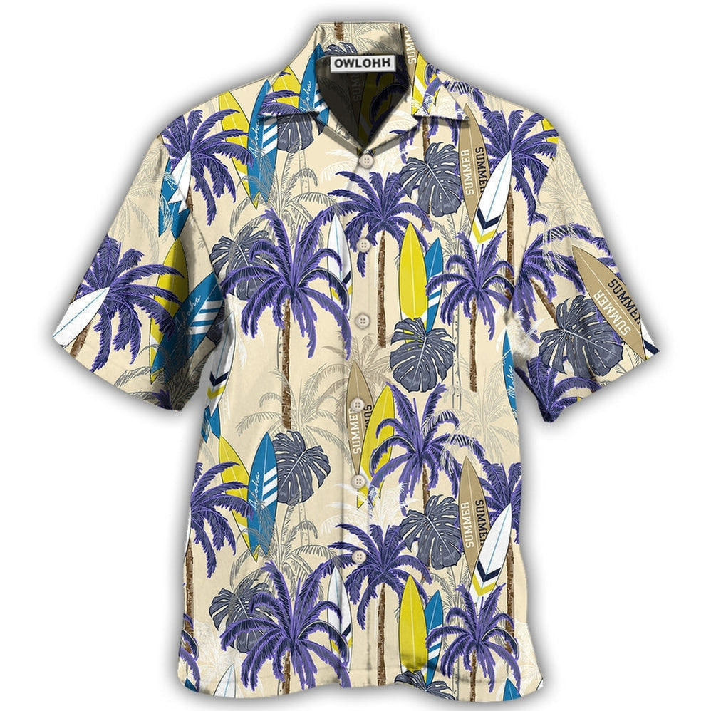 Hawaiian Shirt / Adults / S Surfing Tropical Tree - Hawaiian Shirt - Owls Matrix LTD