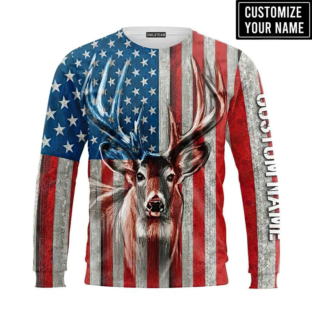 Deer Hunting So Cool America Personalized - Hoodie - Owls Matrix LTD
