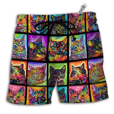 Beach Short / Adults / S Cat Sykel Crazy For Cats Kitty - Beach Short - Owls Matrix LTD