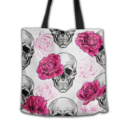16''x16'' Skull Rose Skull Love Death - Tote Bag - Owls Matrix LTD