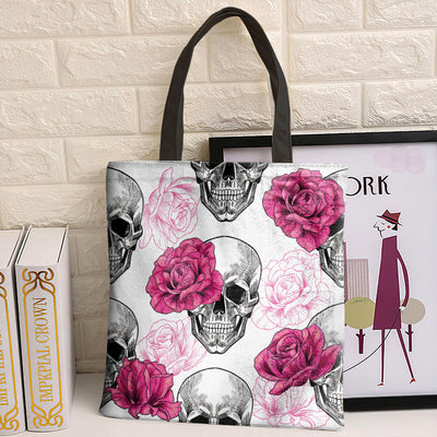 Skull Rose Skull Love Death - Tote Bag - Owls Matrix LTD