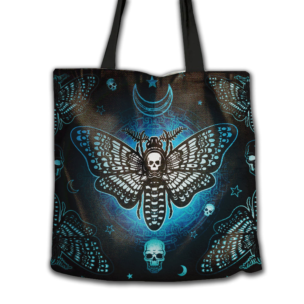 16''x16'' Skull Blue Magic Butterfly - Tote Bag - Owls Matrix LTD