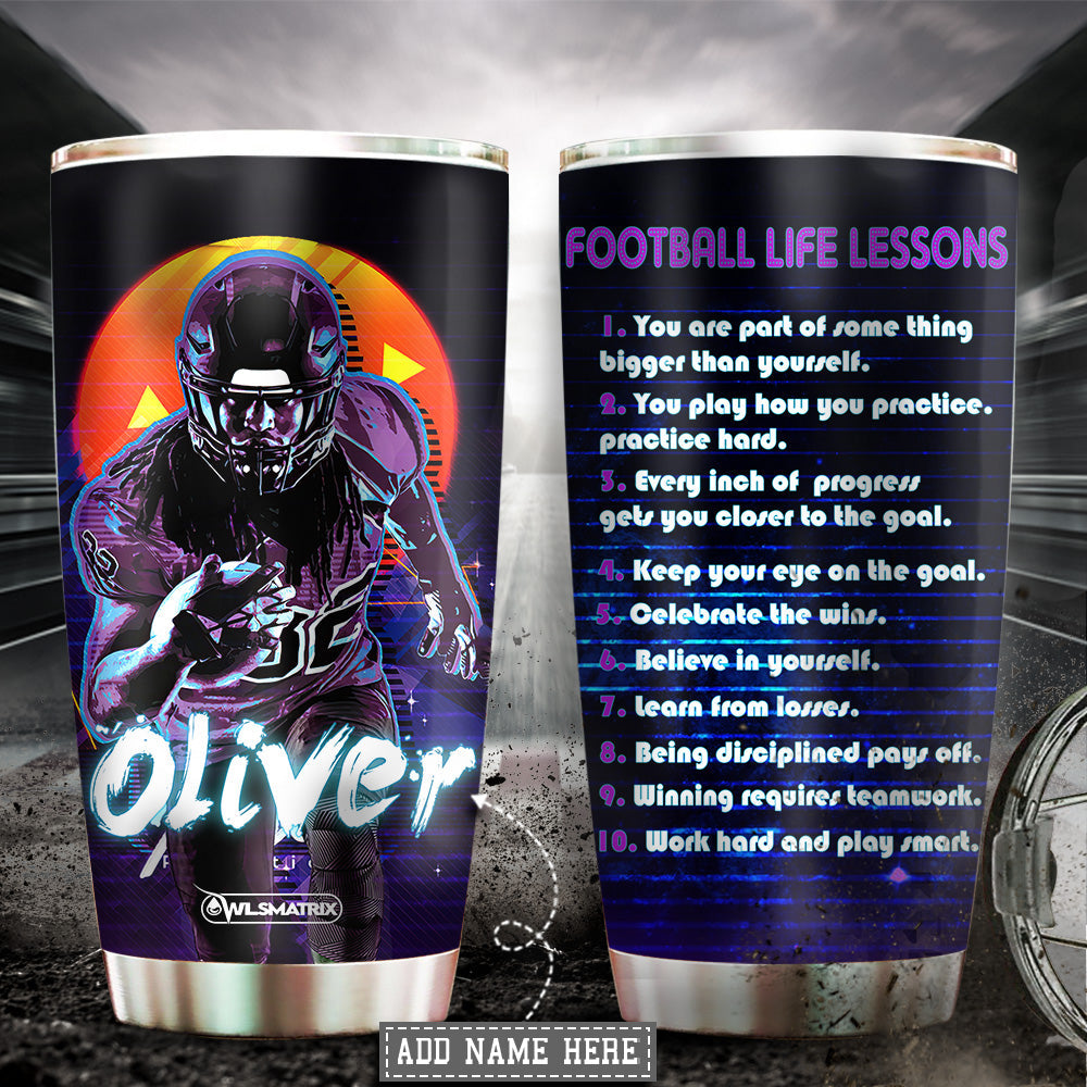 Football Life Lessons Personalized - Tumbler - Owls Matrix LTD