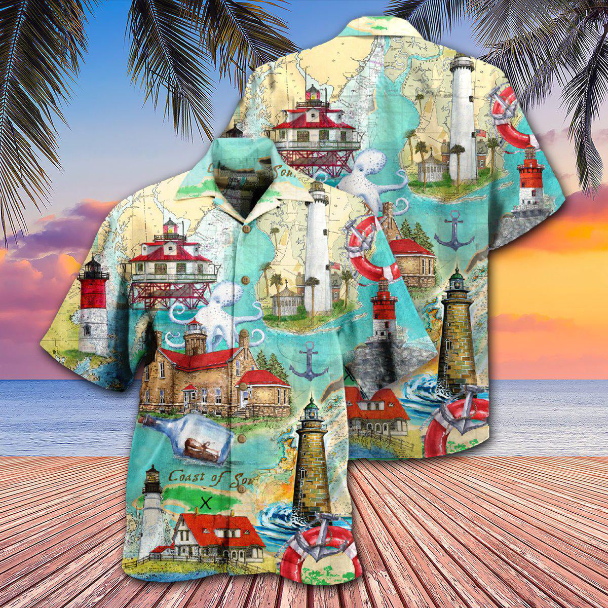 Lighthouse Take The Cruise Of Your Life Follow The Lighthouse - Hawaiian Shirt - Owls Matrix LTD