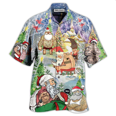 Hawaiian Shirt / Adults / S Tattoo Cool Santa Claus Christmas - Hawaiian Shirt - Owls Matrix LTD