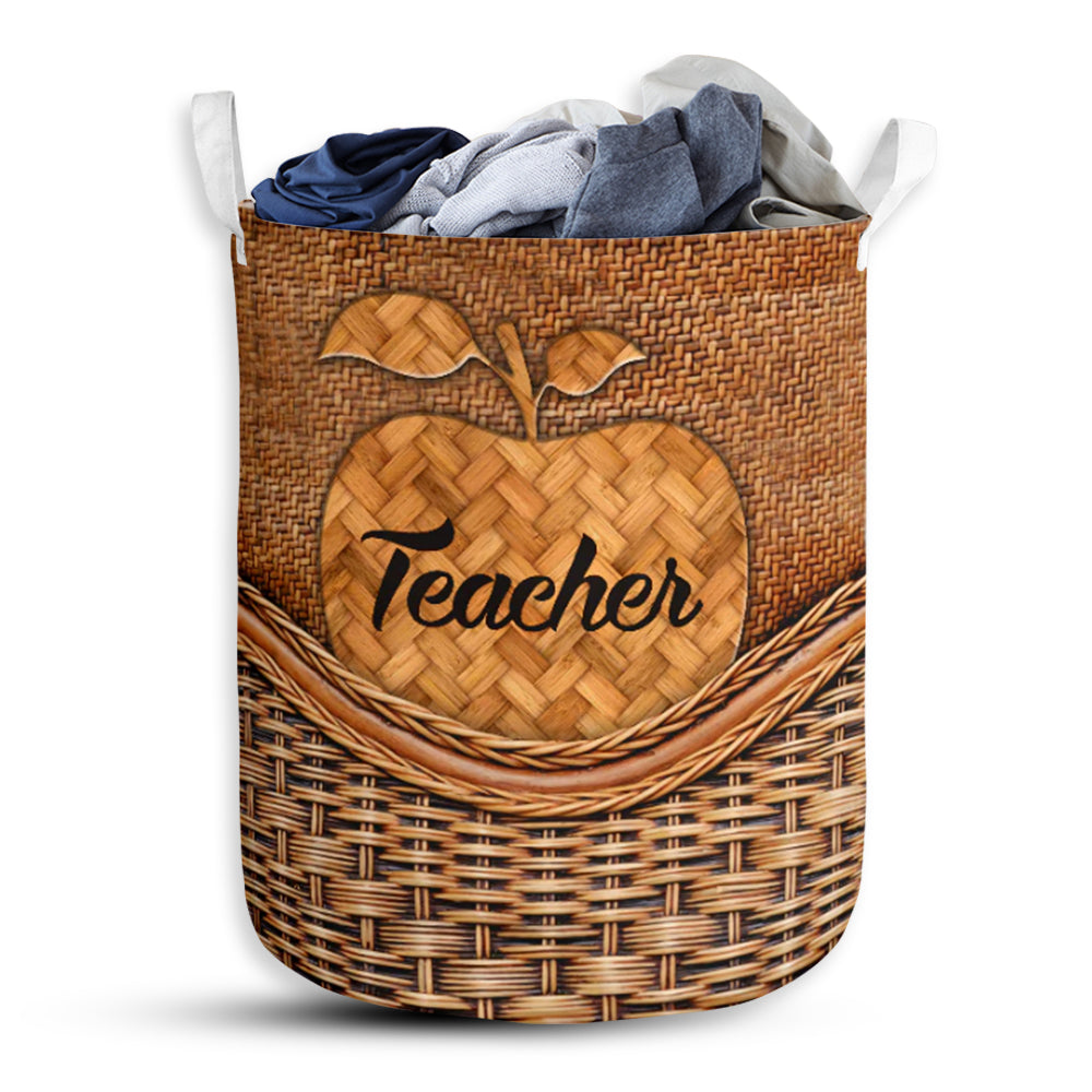 Teacher Rattan Texture Apple - Laundry Basket - Owls Matrix LTD