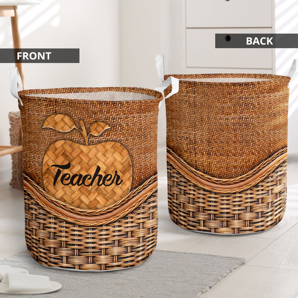 Teacher Rattan Texture Apple - Laundry Basket - Owls Matrix LTD