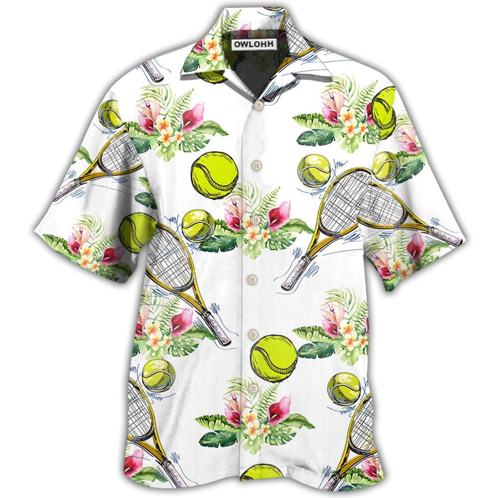 Hawaiian Shirt / Adults / S Tennis Tropical Floral - Hawaiian Shirt - Owls Matrix LTD