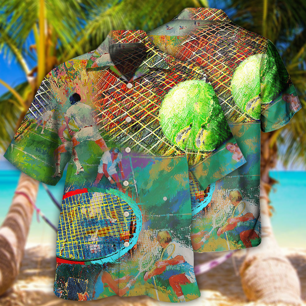 Tennis Colorful Art Style - Hawaiian Shirt - Owls Matrix LTD