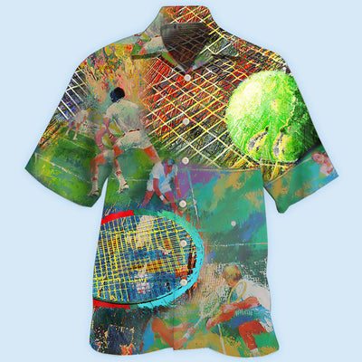 Tennis Colorful Art Style - Hawaiian Shirt - Owls Matrix LTD