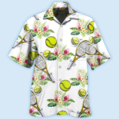 Tennis Tropical Floral - Hawaiian Shirt - Owls Matrix LTD