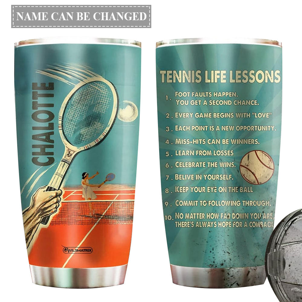 20OZ Tennis Life Lessons Personalized - Tumbler - Owls Matrix LTD
