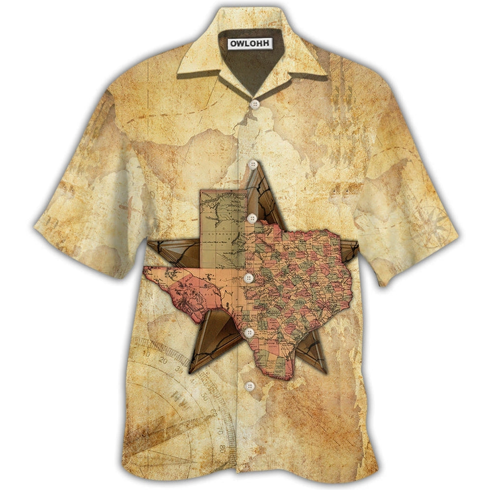 Hawaiian Shirt / Adults / S Texas Peace Life Style In Map - Hawaiian Shirt - Owls Matrix LTD