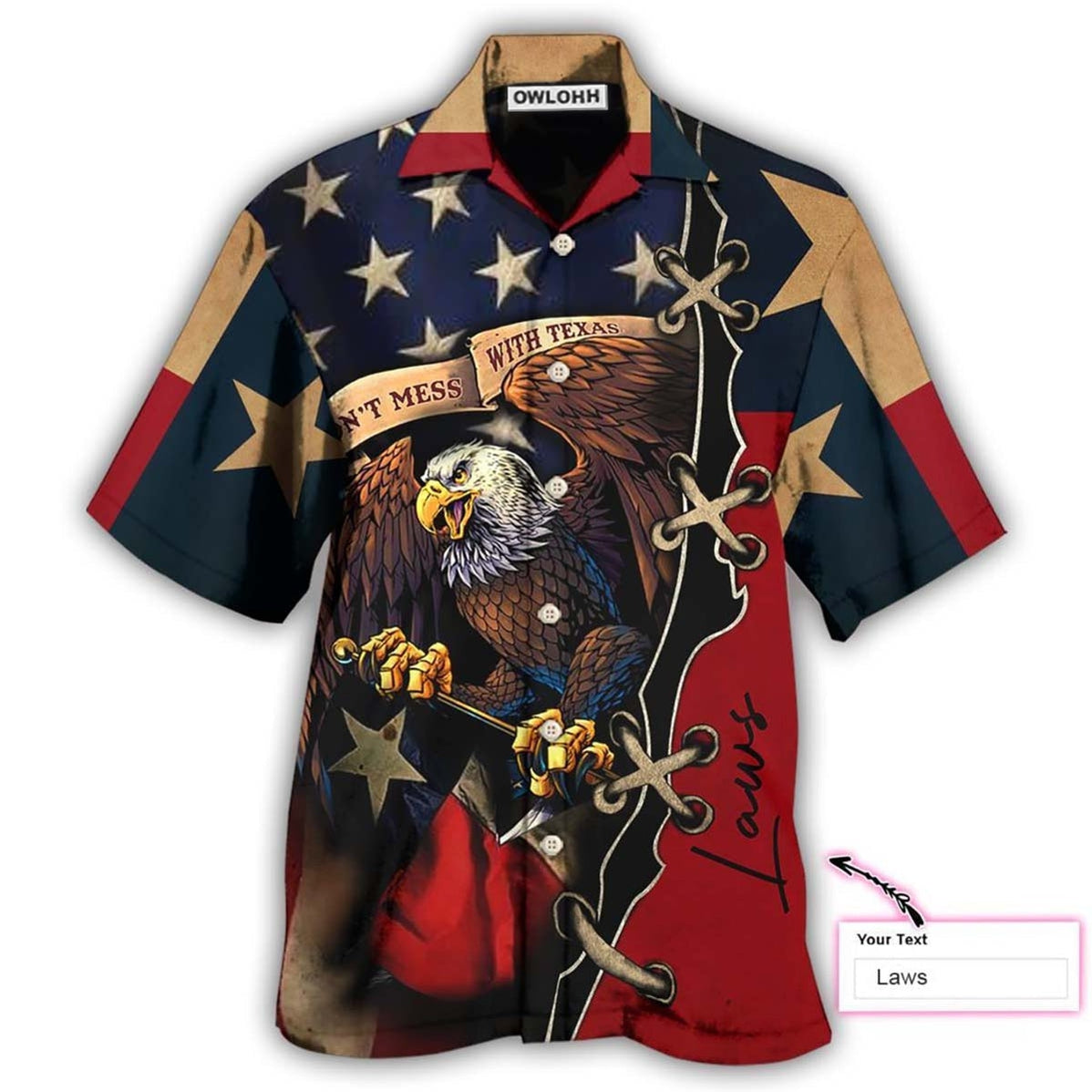 Hawaiian Shirt / Adults / S America Texas Eagle Peace Life Style Personalized - Hawaiian Shirt - Owls Matrix LTD