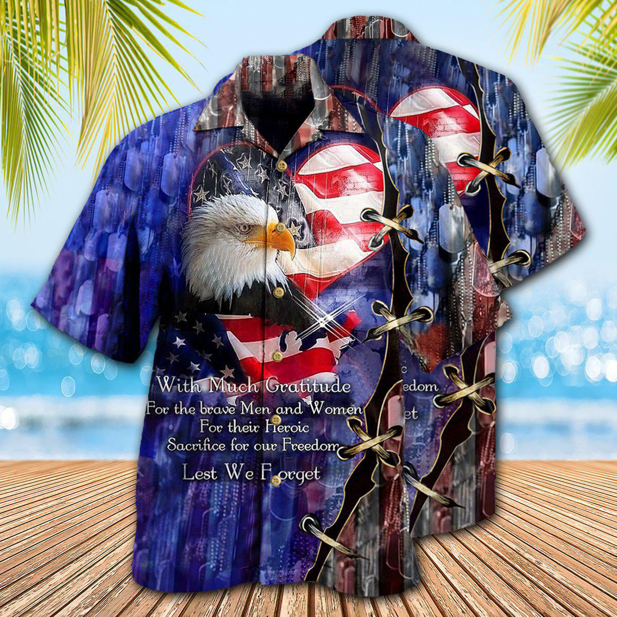 Veteran Thank You Veterans From The Heart With Eagle - Hawaiian Shirt - Owls Matrix LTD