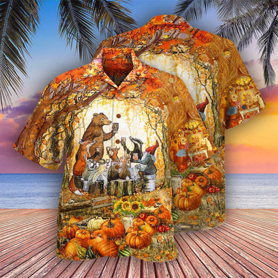 Thanksgiving Grateful Thankful And Blessed - Hawaiian Shirt - Owls Matrix LTD